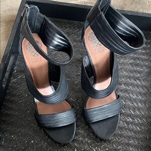 Vince Camuto Black Strappy Heels size 10